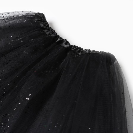 Children's skirt kaftan "shine" black, length 30 cm-1
