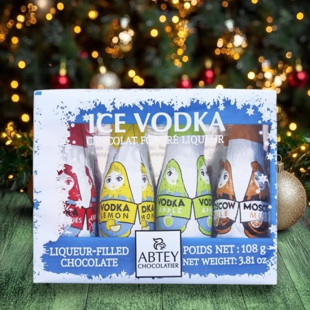 New Year. Figure Ice Vodka chocolate with vodka, lemon, apple and cranberry liquor, 9 g