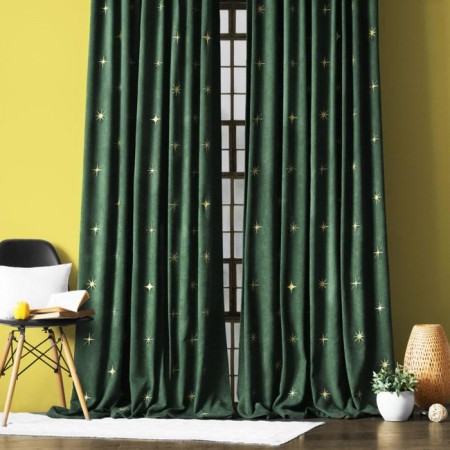 Set of curtains "Belli", size 2x145x270 cm, emerald color