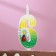 Candle for the cake "Chamomile", 10.2 cm, multi -colored number "6"