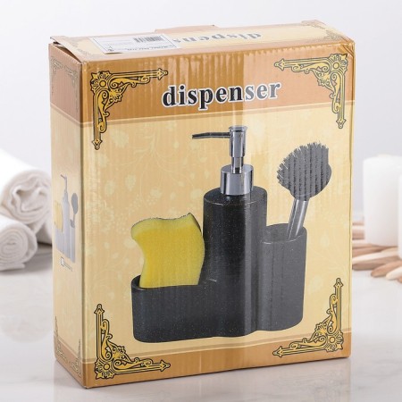 A dispenser for a detergent with a stand for the sponge and brushes “minimum”, 350 ml, the color of a light brown-5