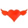 LED lamp "heart with wings", red glow