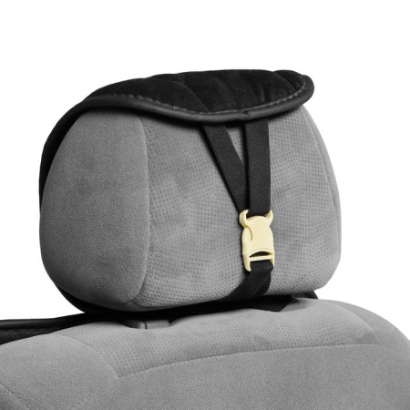 Cuts on the front seat of the car 140 × 50 cm, artificial fur, black-2