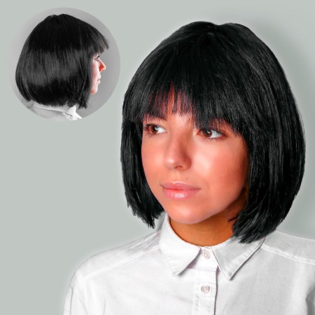 Carnival wig "square", head cover 56-58 cm, black color, 100 g