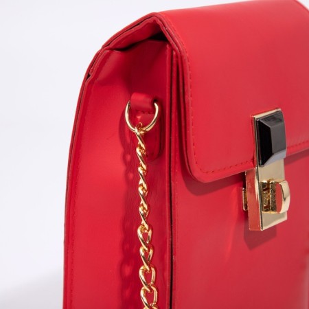 Bag Cross-Bodi with a zipper, red color-4