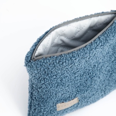 Cosmetic bag with lightning, textura, blue color-6