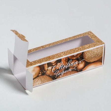 Folding box "New Year's balls" 18 x 5.5 x 5.5 cm., New Year-2