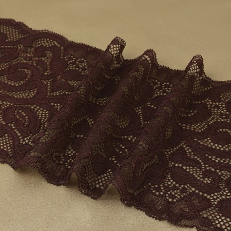 Lace elastic fabric, 175 mm × 2.7 ± 0.5 m, chocolate color-1