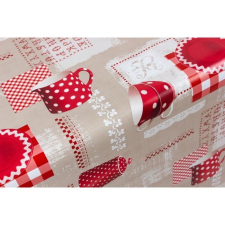Camelia oilcloth “Cups in polka dots”, 140 cm, roll 20 pog. m-3