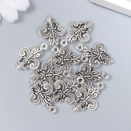 Decor for creativity Metal "Damascus" silver 2.3x1.5 cm-1