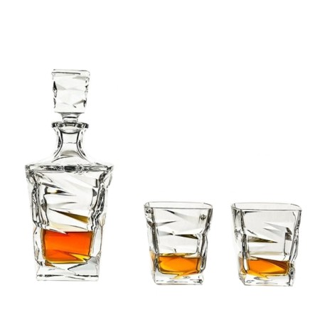 Set for whiskey zig zag,: 1 shtof 750 ml + 6 glasses, 300 ml
