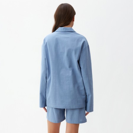 Пижама женская (рубашка и шорты) KAFTAN "Basic" р.48-50, голубой-3