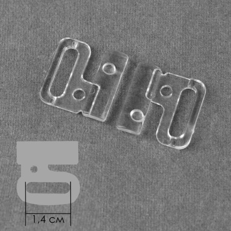 Browner fastener, plastic, 14 mm, 10 pcs, transparent color-2