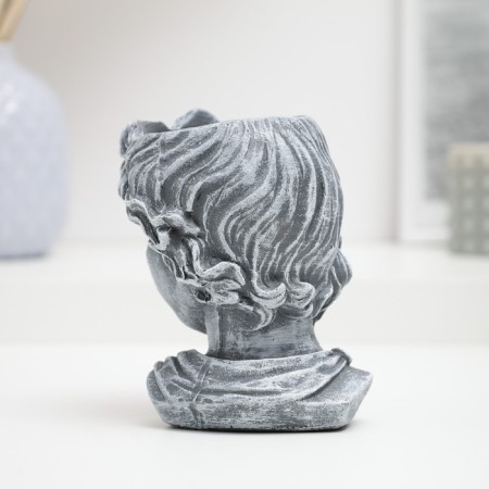 Figure pot "Girl's head" under stone, 10x13cm-3