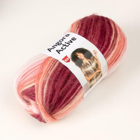 Yarn "Angora Active" 20% wool, 80% acrylic 500m/100g (846 Persik-Roz-Bordo)-1