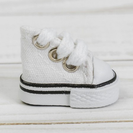 Doll sneakers, sole length 3.8 cm, white color-1