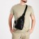 Male sling bag, artificial leather, black color