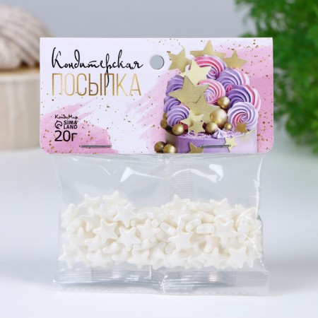 Confectionery sprinkling "enchanting star", white, 20 g-1