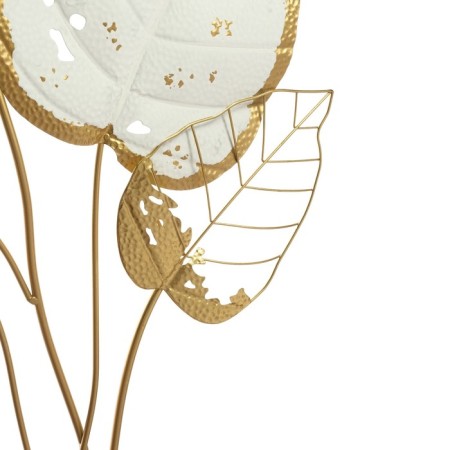 Wall metal decor "Bouquet of skeletered leaves" white-gold 90x71x5 cm-2