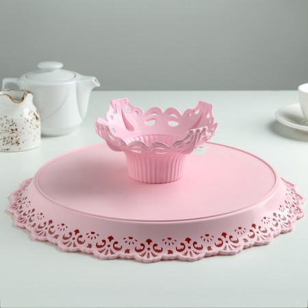 A dish for a cake and cakes on the leg, d = 34 cm, color mix-2