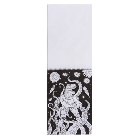 Maxi-coloring on the black background "Dinosaurs in space" 29.7x42 cm. 4660136227465-2
