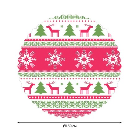 The tablecloth “Deer in snowflakes”, round, Saten, D = 150 cm-1