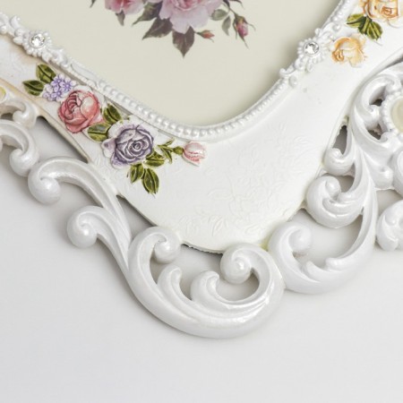 Polystone photo frame 10x15 cm "Roses and medallion" 26.5x20 cm-2