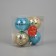 Set of balls plastic D-6 cm, 4 pcs "Flowering" golden blue