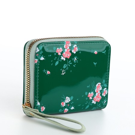 Women's wallet with lightning, green color