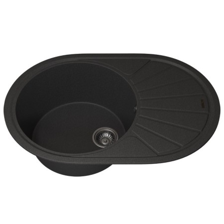 Quartz-quartz kitchen-quartz Uperwood Quartz UPD-02, oval, color 04 black-3