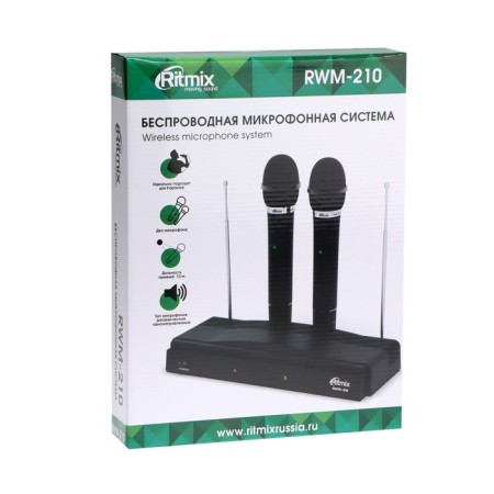 Wireless microphone system Ritmix RWM-210, 105 dB, 100-10000 Hz, radius up to 10 m, black-6