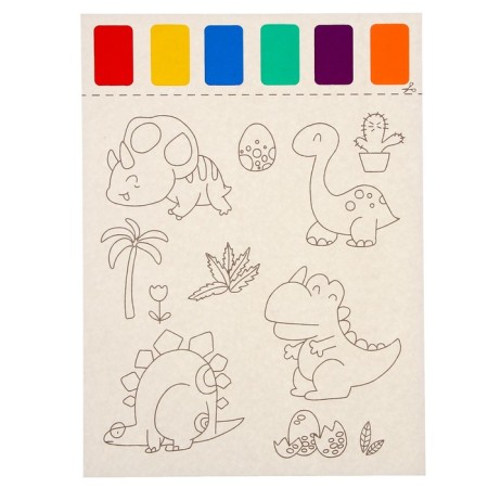Coloring "dinosaurics", 2 sheets, 6 colors of paint, brush-1