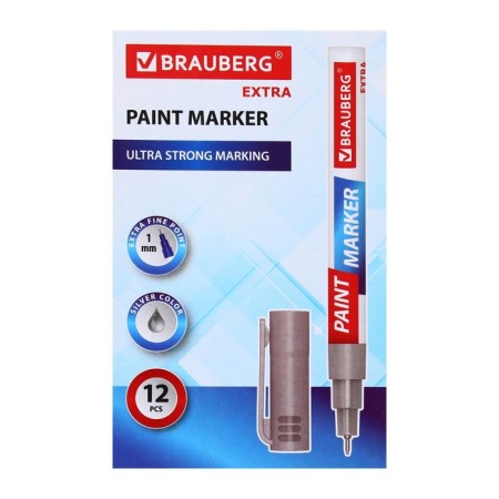 Marker-color (lacquer) 1.0 Brauberg Extra, reinforced by Nitro-base, alum, Serebryan 151965