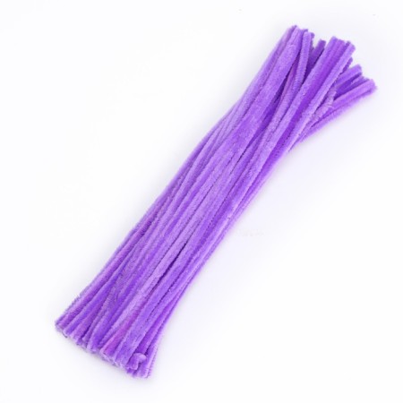 Wire with pile for crafts and decor set of 50 pcs., Size 1 pc. 30 × 0.6 cm, lilac color-2