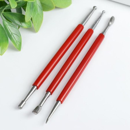 Tools for modeling and adding a set 3 pcs metal, plastic 16 cm 17x7.5 cm-1
