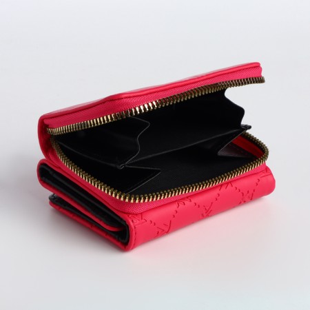 Women's wallet on the button, pink color-3