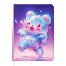 Notebook Gift Book 96l, line, color cut, PVC cover 3D Bear (17.7x12.4cm)
