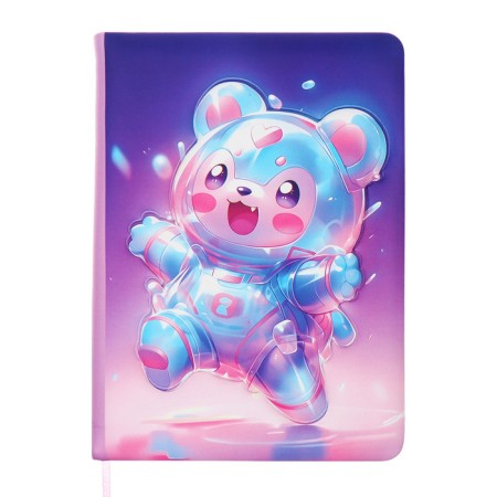 Notebook Gift Book 96l, line, color cut, PVC cover 3D Bear (17.7x12.4cm)