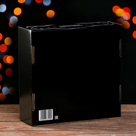 Gift box "100% man", black, 23 x 23 x 8 cm-4