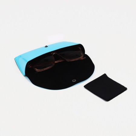 A case for glasses on the button, the color is blue-3