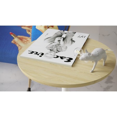 Journal table "Stark Soft", 360 × 360 × 505 mm, the color of the oak -armed / white-4