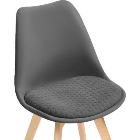Wooden stool Bonuss array of beech/velor, natural/gray 50x56x84 cm-4