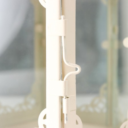 Climber Metal, glass "Lantern - flowering monograms" D -10 cm white 13.5x15x29 cm-4