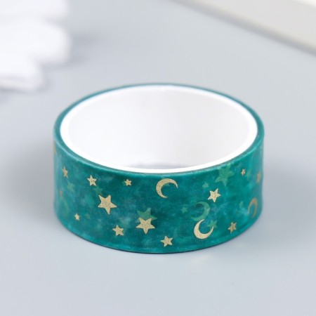 Adhesive tape paper "Star sky" set 12 pcs width 1.5 cm winding 2 m-2