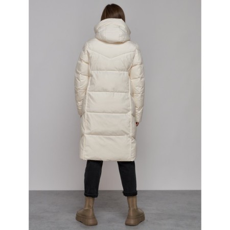 Coat insulated winter female, size 42, light-beige color-1