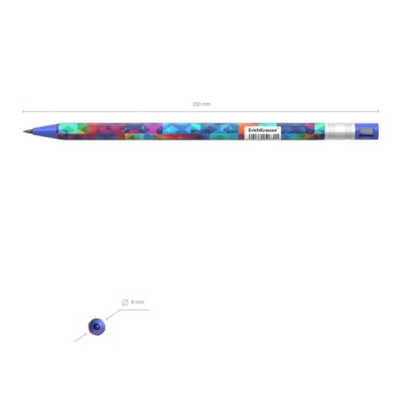 Mechanical pencil Erichkrause "Colortouch Patchwork", Grifel D = 2.0 mm, with a grief, "Soft-Touch" case with a design, in a tube-5
