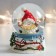 Souvenir Polystone Water Ball "Santa Claus - Harmonist" 7x6.7x8.8 cm
