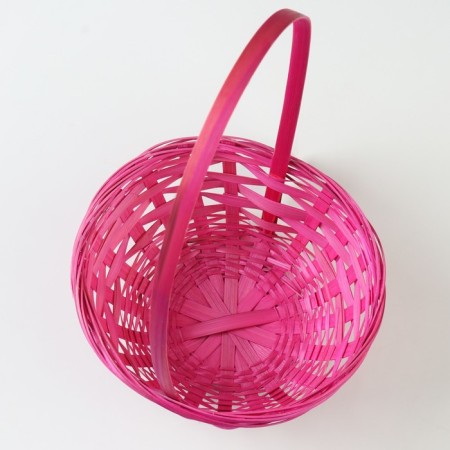 Wicker basket, 20 x 11/35 cm, pink, bamboo-3