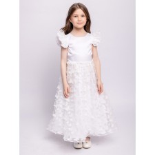 Dress for girls, height 128 cm, white color