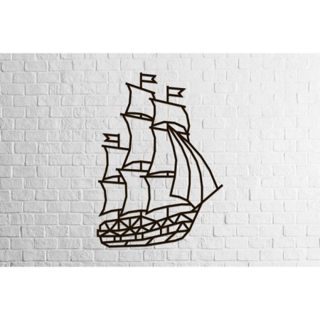 Wall panel made of wood, a prefabricated model, Ewa Design, a ship (sailboat)-4